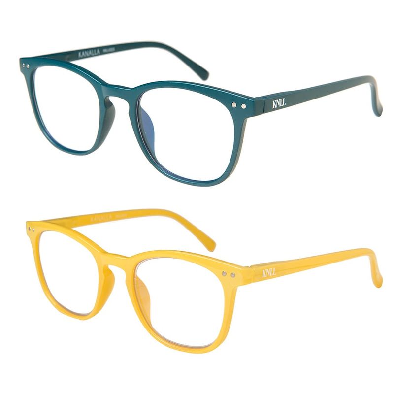 KANALLA - Pack 2 Lentes de Lectura Filtro Luz Azul y UV mod Avocat Petroleo Amarillo 1.5
