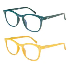 KANALLA - Pack 2 Lentes de Lectura Filtro Luz Azul y UV mod Avocat Petroleo Amarillo 1.0