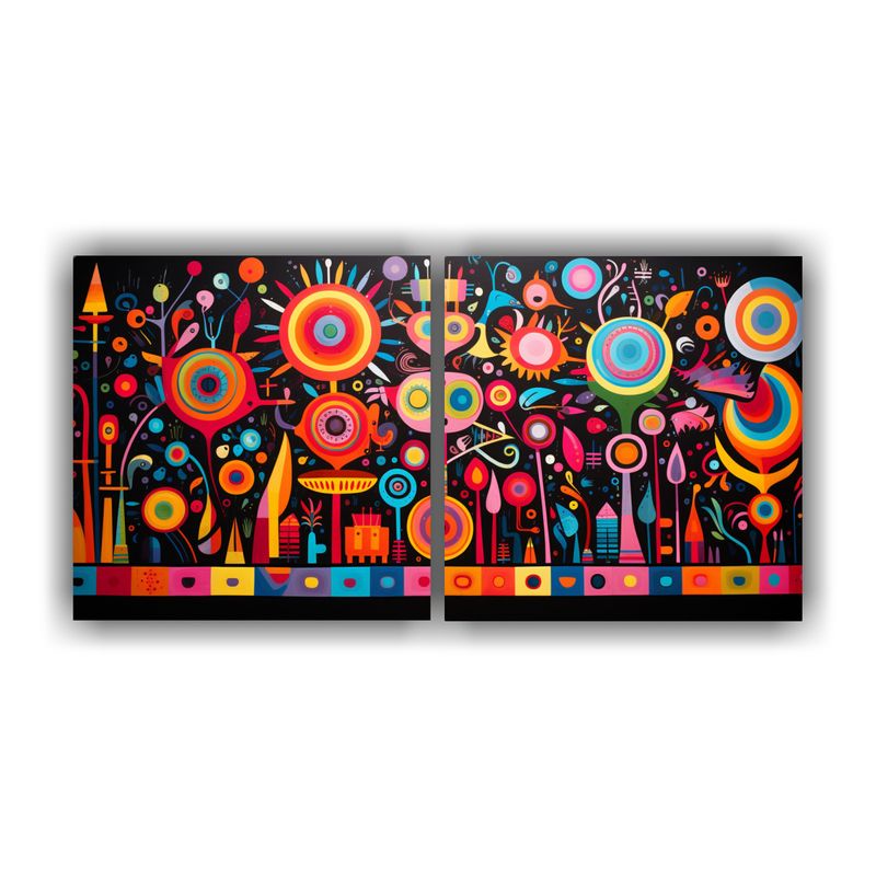 GENERICO - Lienzos Abstractos Para Cocina Inspirados Por La Vivacidad D 160x80cm