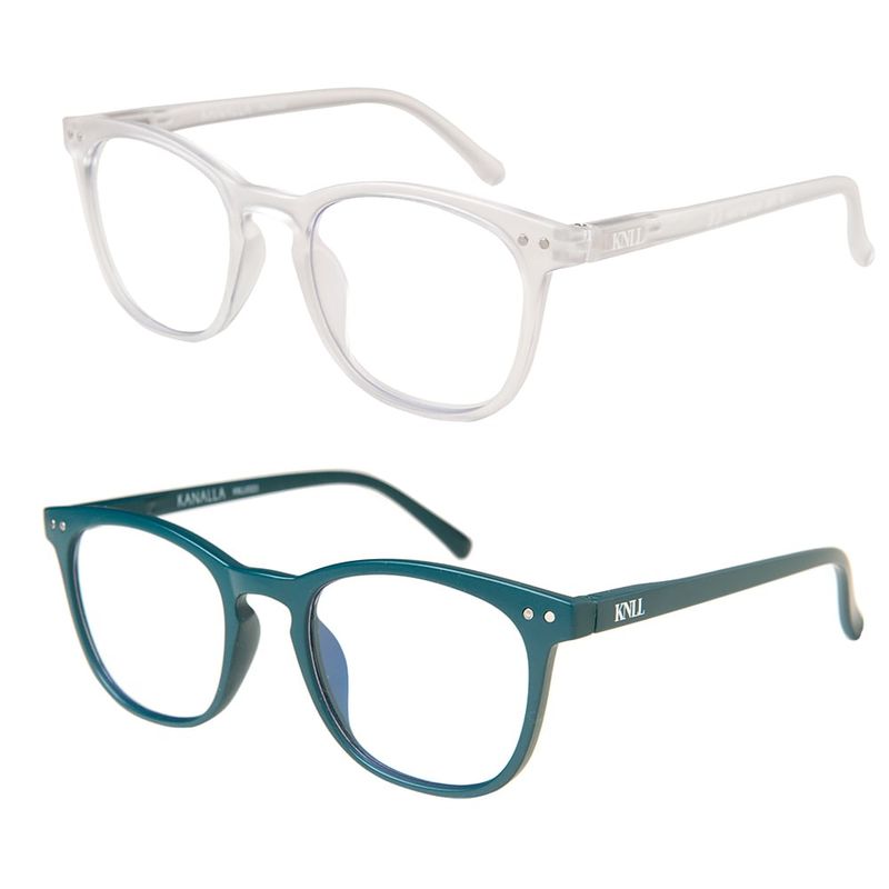KANALLA - Pack 2 Lentes de Lectura Filtro Luz Azul y UV mod Avocat Petróleo /Transparente 3.0