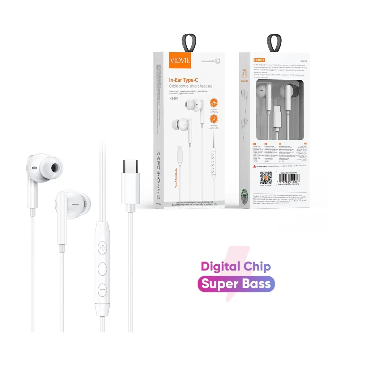 GENERICO - Audífonos Manos Libres Micrófono Vidvie HS664 TipoC