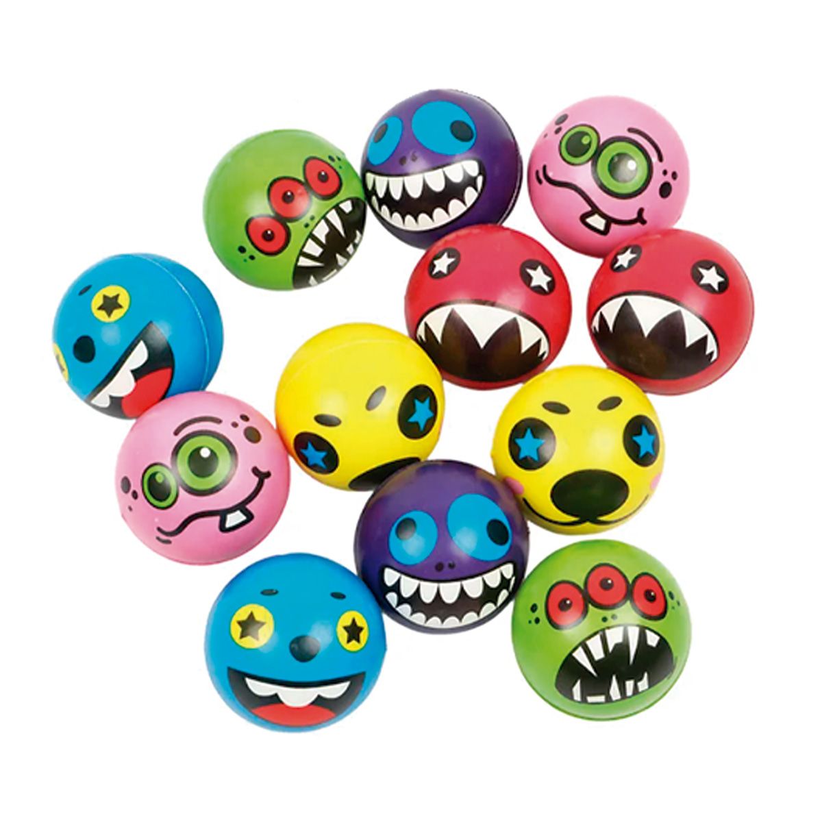 GENERICO - Pack 12x Mini Pelota Anti Stress - Terror