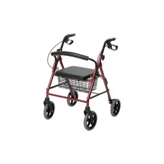 GENERICO - Andador Burrito Roller 4 Ruedas - 8 Frenos Asiento Plegable