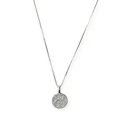 ANDREA COGGIOLA JOYAS - Collar Huella Circón Blanco Plata Fina 925