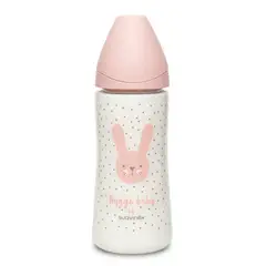 SUAVINEX - MAMADERA 360ML TETINA SILICONA RABBIT ROSADA