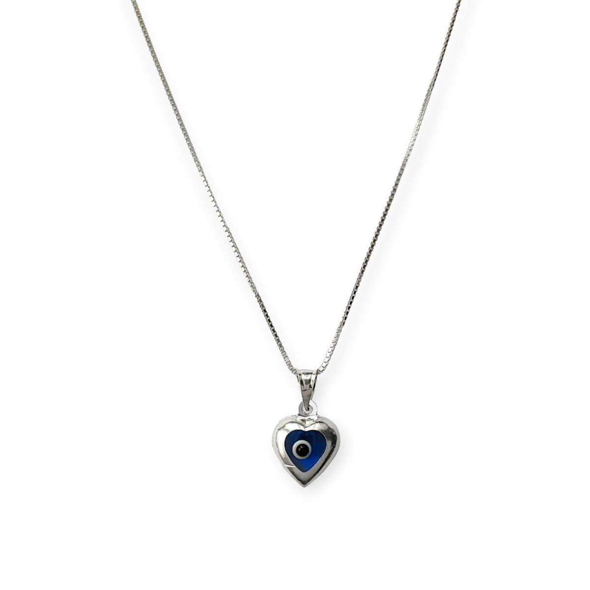 COGGIOLA - Collar Corazón Ojo Turco Cristal Plata Fina 925