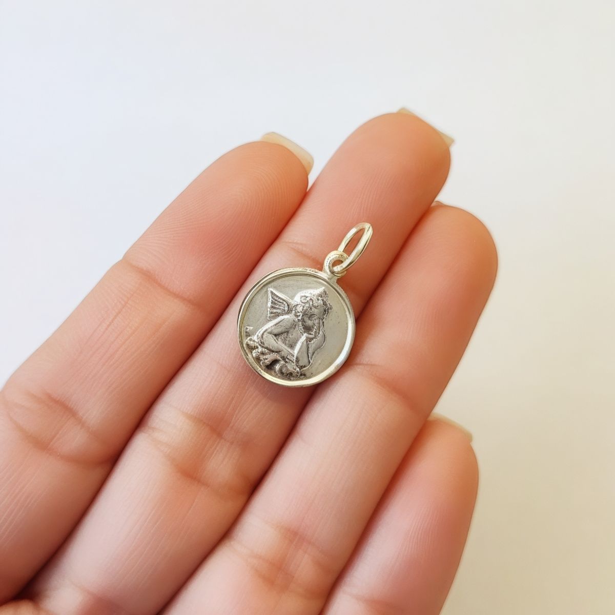 COGGIOLA - Colgante Medalla Ángel Plata Fina 925
