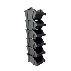 REYPLAST - Set 6 Cajas Organizadoras Apilables Gris Gaveta Etiquetable