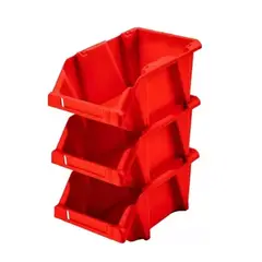 REYPLAST - Set 6 Cajas Organizadoras Apilables Roja Gaveta Etiquetable
