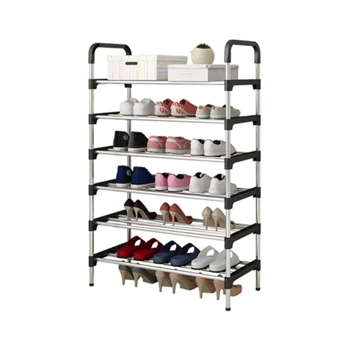 IMPORTCLICK - Zapatero Organizador 8 Niveles 24 Pares Metal - Plateado