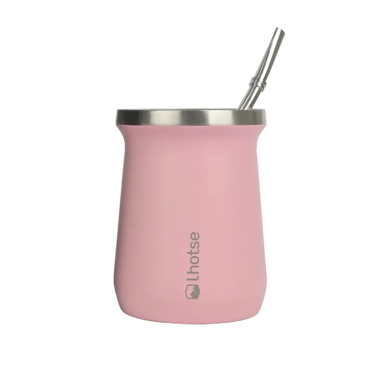 Mate Acero Inoxidable con Bombilla - Rosa