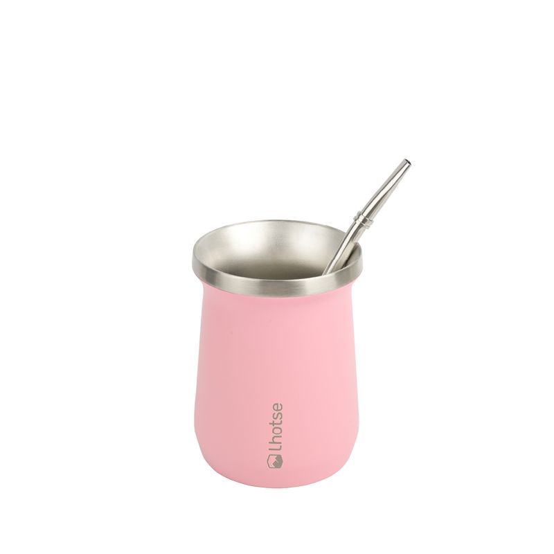 LHOTSE - Mate Acero Inoxidable con Bombilla Lhotse Black - Rosa