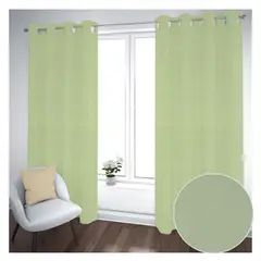 GENERICO - Cortina Black Out 2 Paños Decorativa Verde Liso N°38(140X230)