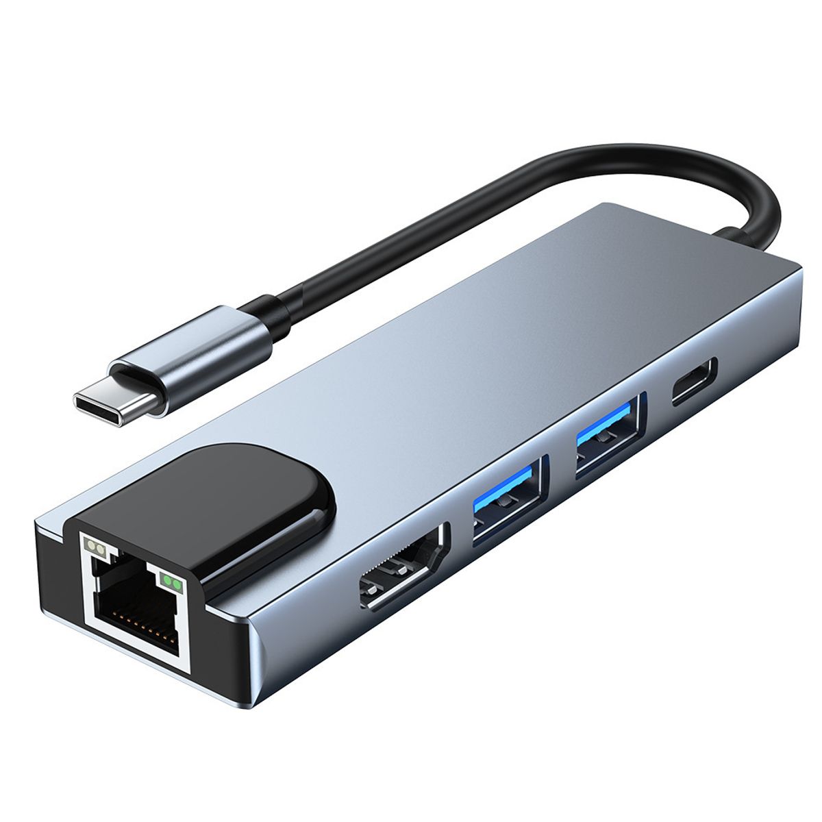 ATURE - Hub 5 En 1 Usb C Usb 3 Hdmi 4k Pd Lan Rj45 Gigabit 1000mbps