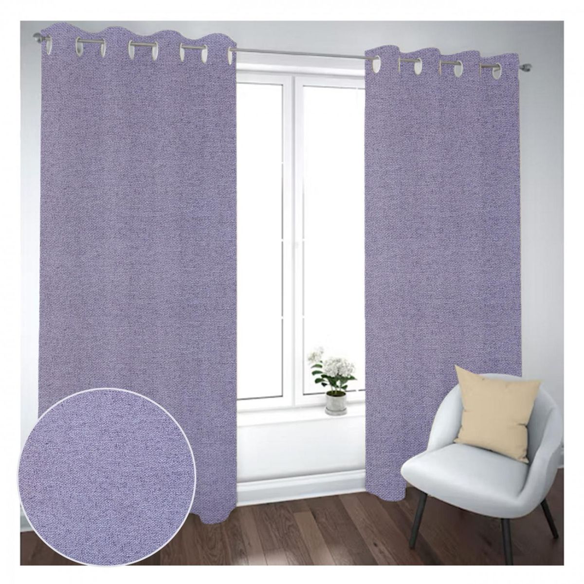 GENERICO - Cortina Black Out 2 Paños Decorativa Gris Liso N°27(140X230)