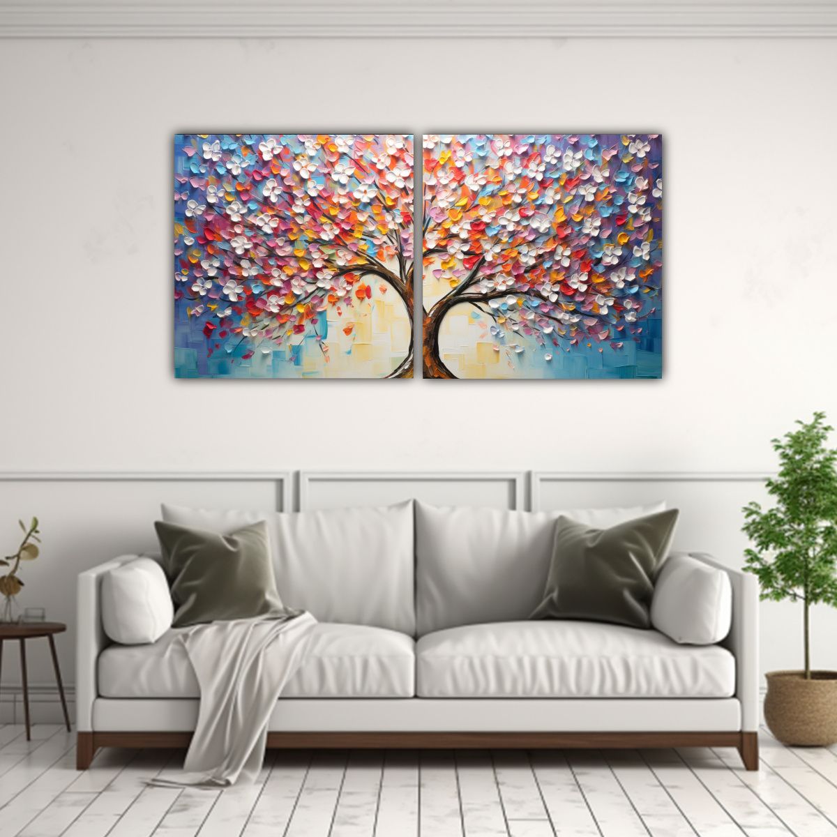 GENERICO - Artes De Pared Impreso Estética Con Flores De Cerezo Arcoí 160x80cm
