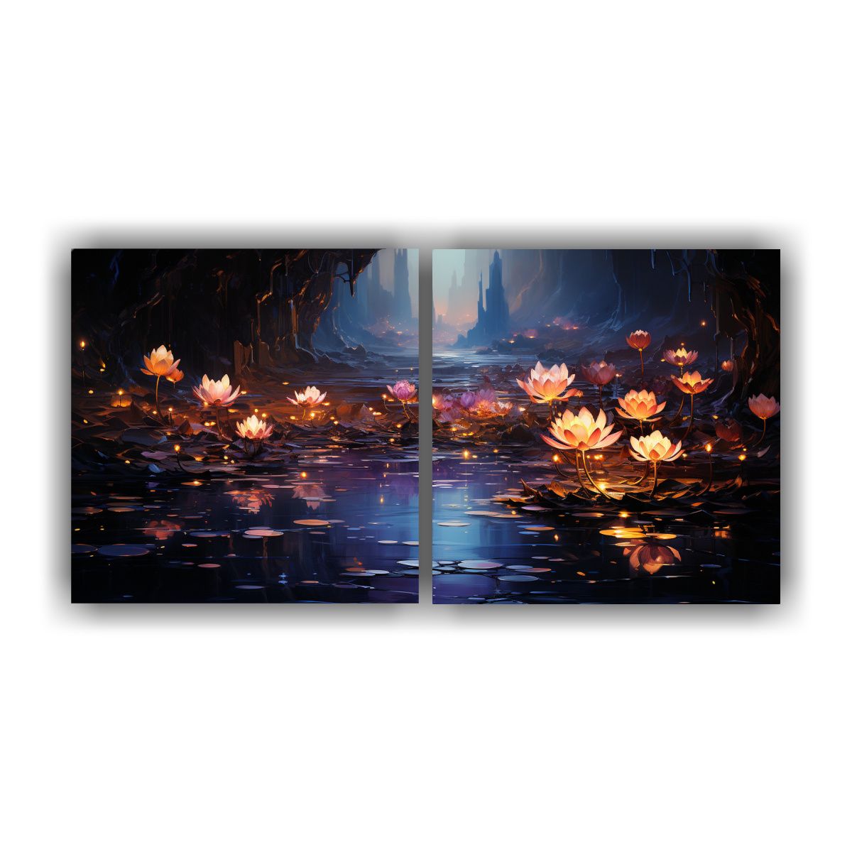 GENERICO - Pintura En Bastidor: Detalles Intrincados En Lotus Negro Má 160x80cm