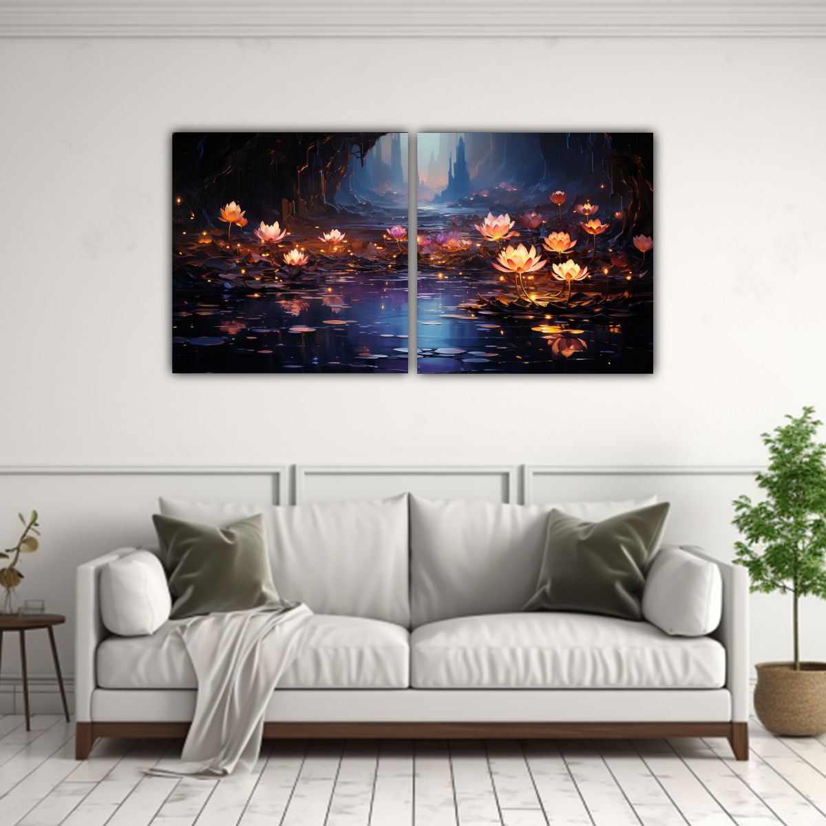 GENERICO - Pintura En Bastidor: Detalles Intrincados En Lotus Negro Má 160x80cm