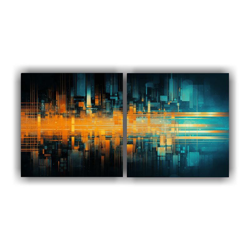 GENERICO - Set 2 Artes Modernos Urbano Impresión Digital Abstracta Fut 160x80cm