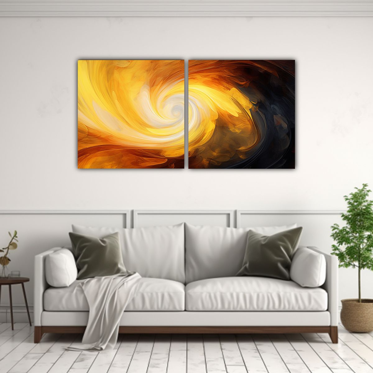 GENERICO - Pintura Abstracta Giratoria Colorida Set 2 Cuadro Dibujo Ale 160x80cm