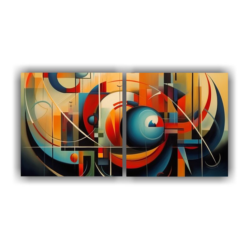 GENERICO - Díptico De Arte Abstracto Alegre 160x80cm