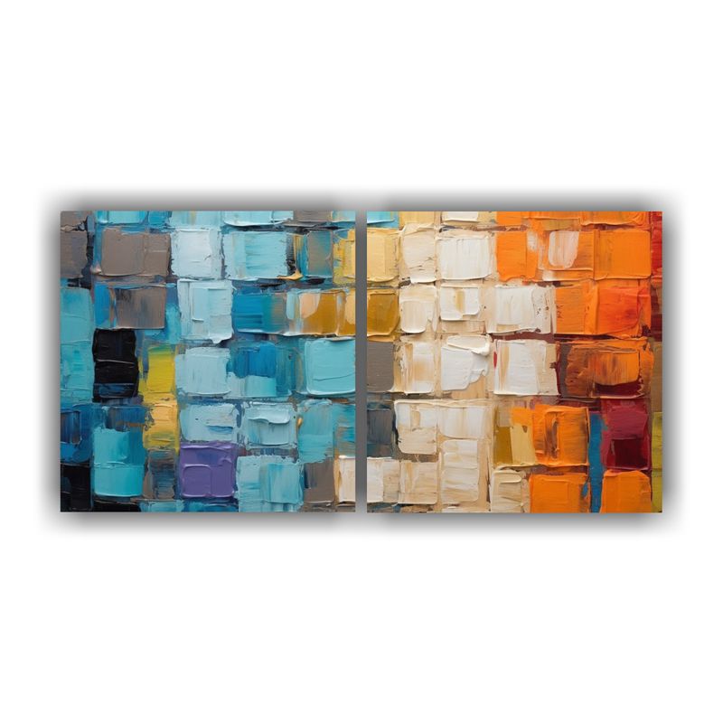 GENERICO - Díptico Multicolor Alegría: Paleta Vibrante Y Capas De Col 160x80cm