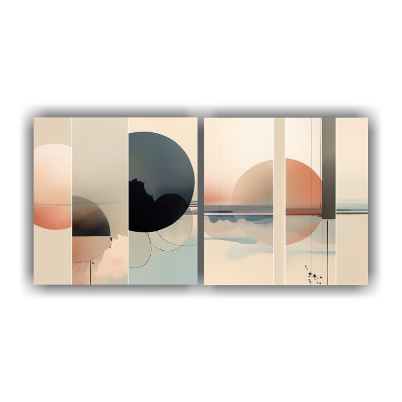 GENERICO - Pinturas De Arte Abstracto Y Minimalista Con Tonos Suaves Do 160x80cm