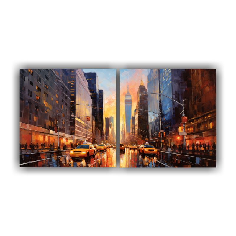 GENERICO - Pintura Al óleo De La 5ta Avenida Con Paleta De Colores Aud 160x80cm