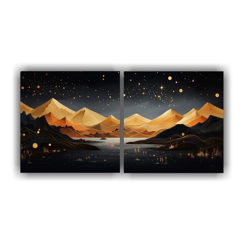 GENERICO - Dibujo Llamativo Paisaje Montañoso Con Estilo Elegante Dest 160x80cm