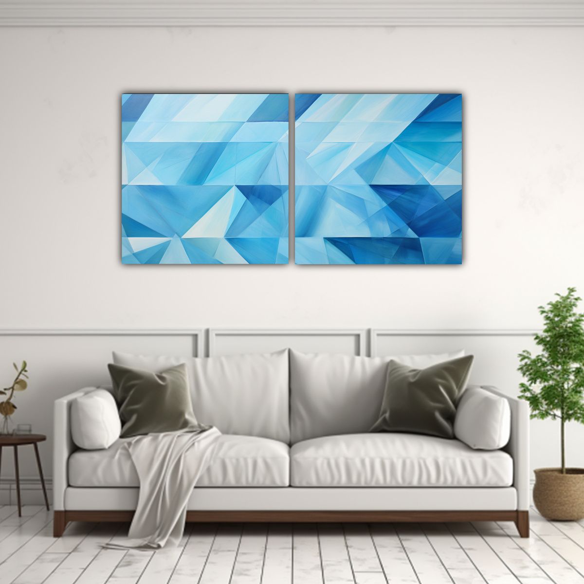 GENERICO - Conjunto 2 Lienzos De Tela Modernos Interiores Abstracción  160x80cm