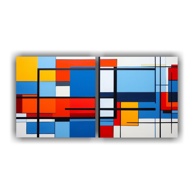 GENERICO - Pinturas Decorativas Abstractas Geométricas Intensas Y Vibr 160x80cm