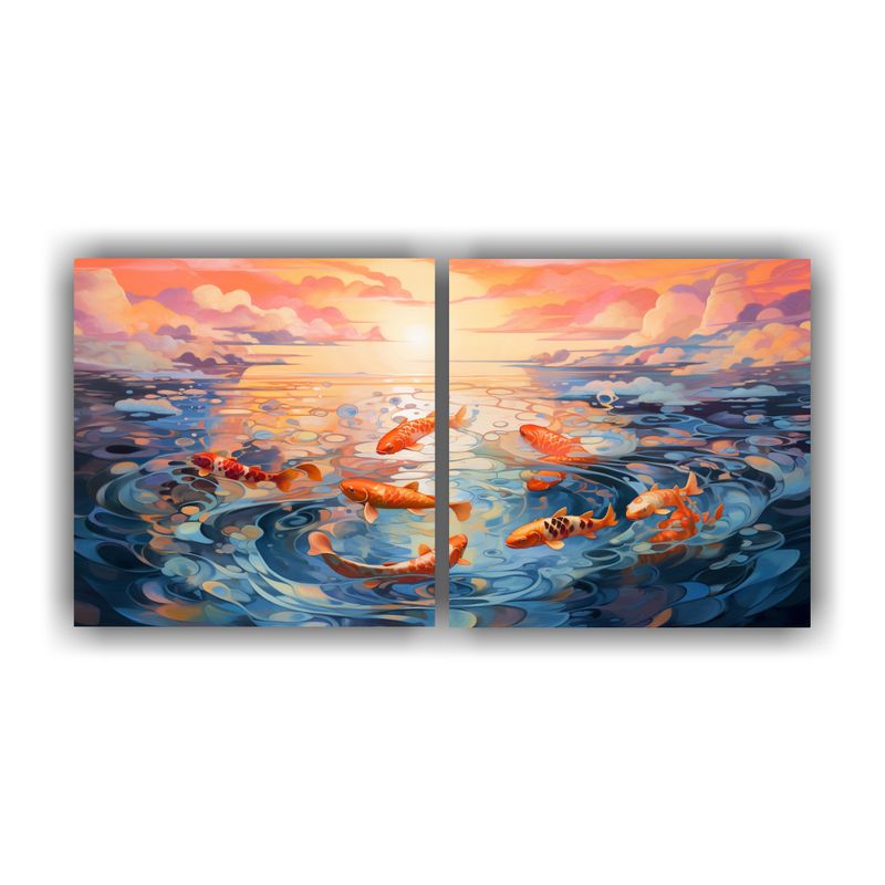 GENERICO - Pinturas Decorativas De Tela Acuarela Ripples Abstractos Ser 160x80cm