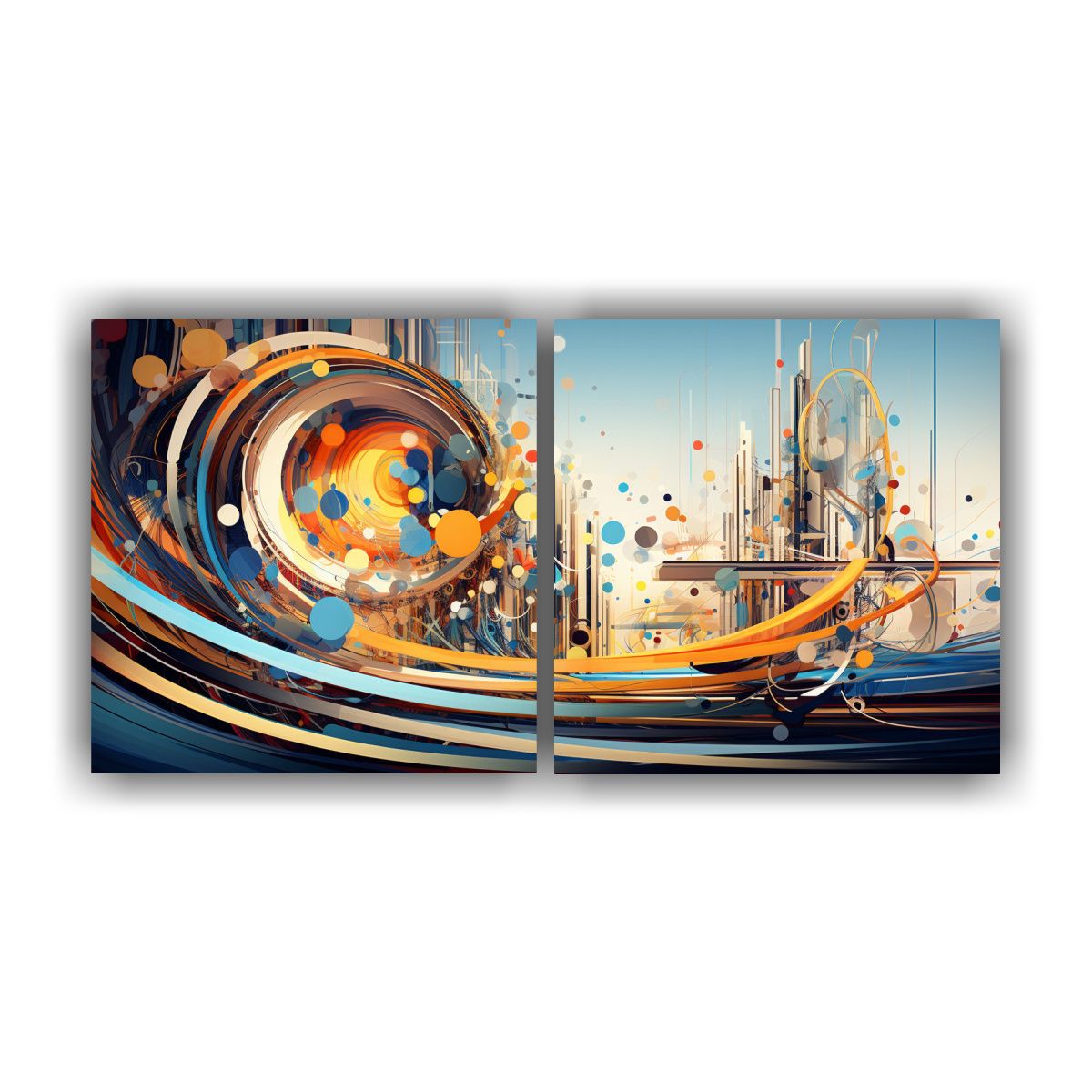 GENERICO - Pinturas Decorativas De Fusión De Patrones Abstractos Y Tec 160x80cm