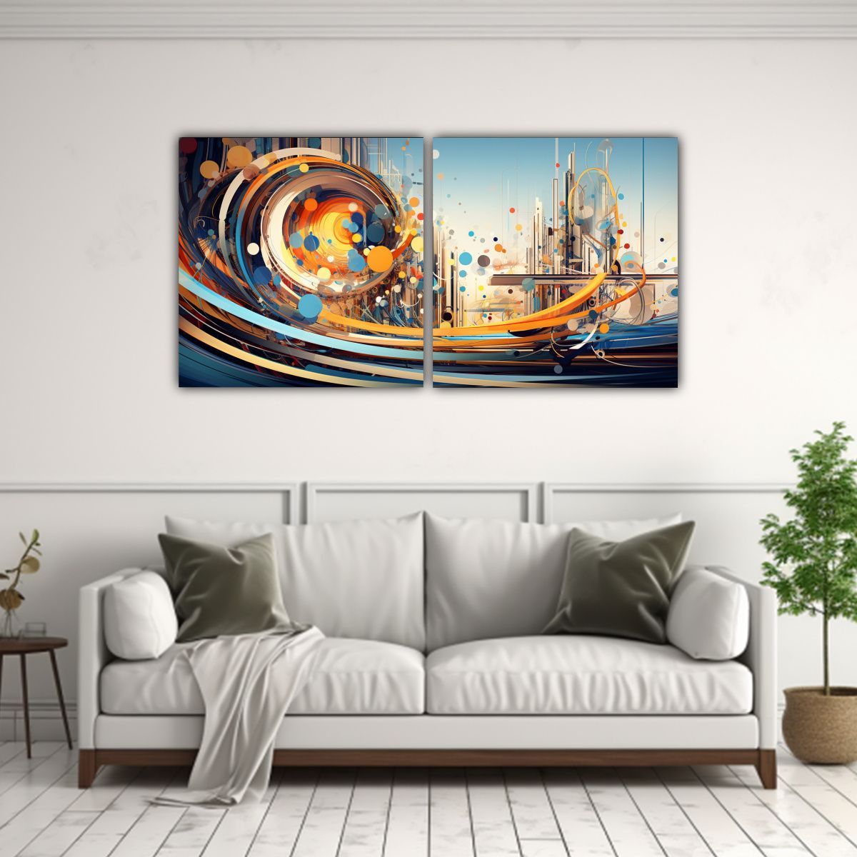 GENERICO - Pinturas Decorativas De Fusión De Patrones Abstractos Y Tec 160x80cm
