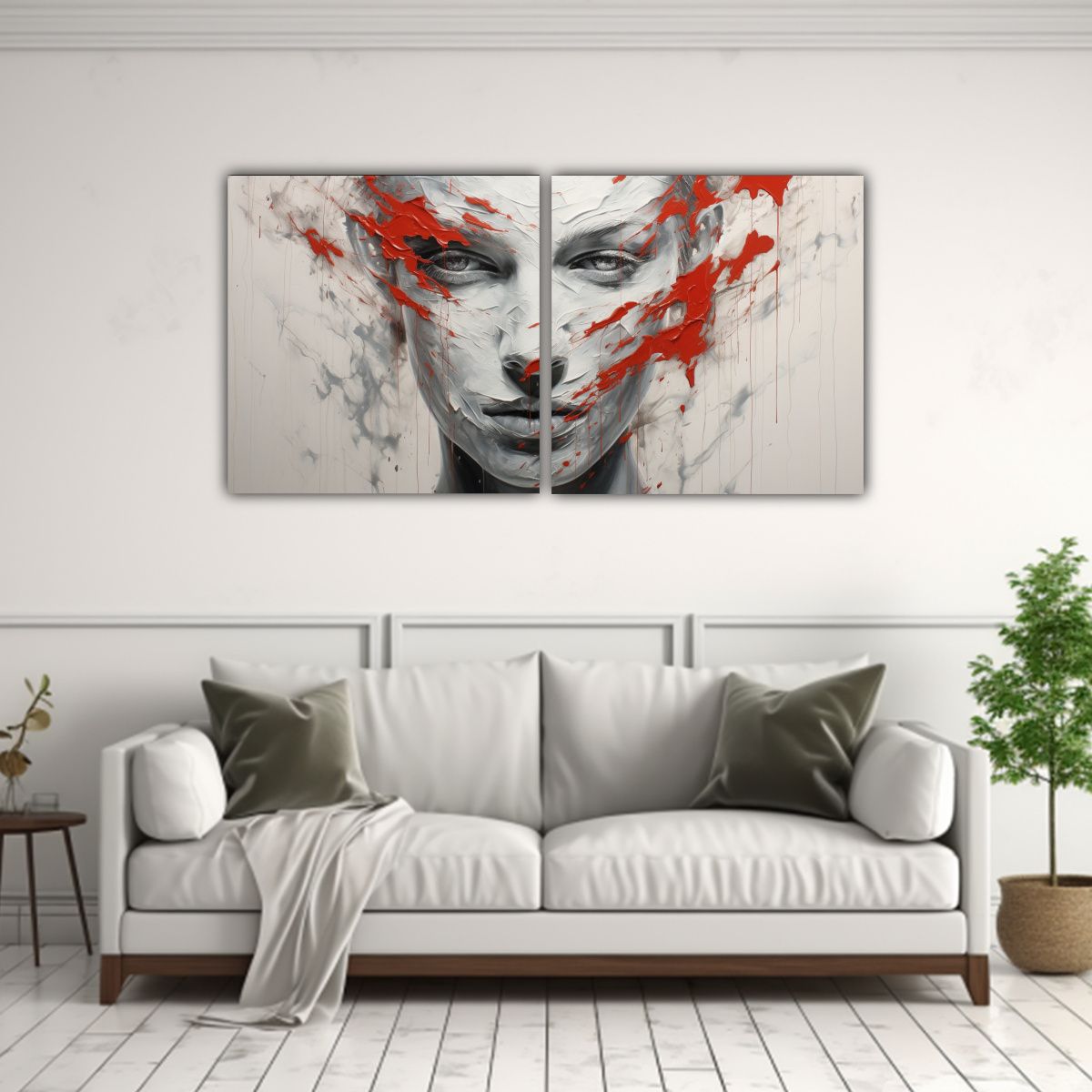 GENERICO - Lienzos De Tela Patrón Intenso Urbano Con Contornos Faciale 160x80cm