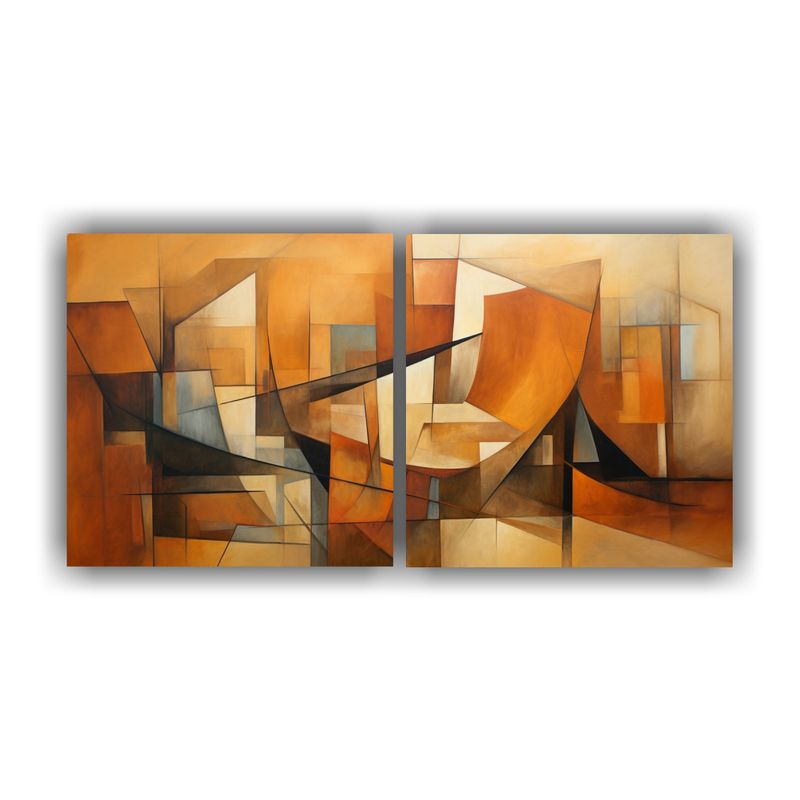 GENERICO - Pinturas Decorativas Set 2 Cuadros Estética Creativa Compos 160x80cm
