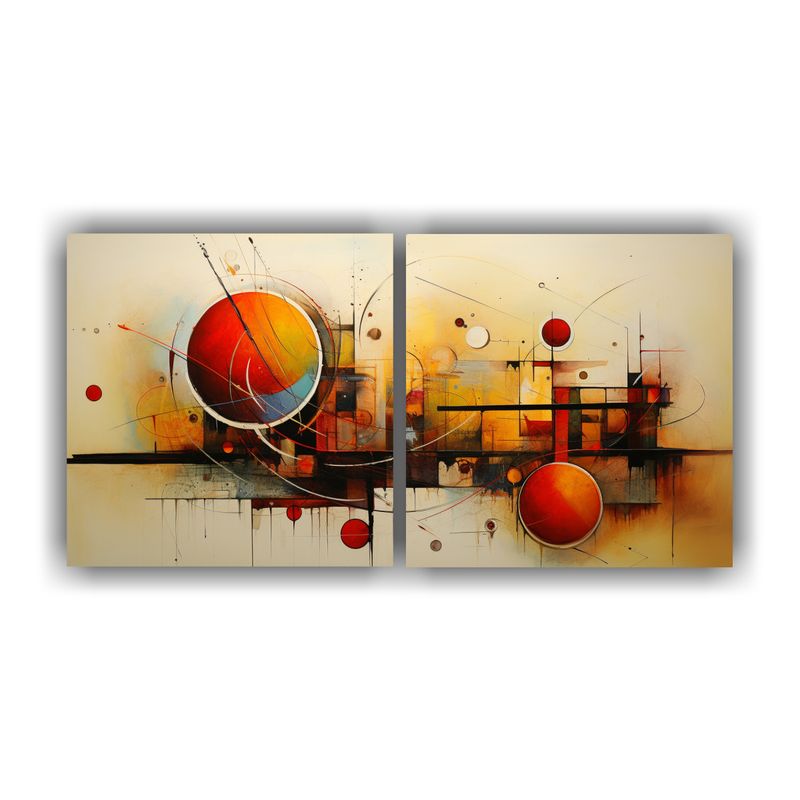 GENERICO - Conjunto 2 Cuadros Pared Patrón Intenso Minimalista Veleros 160x80cm