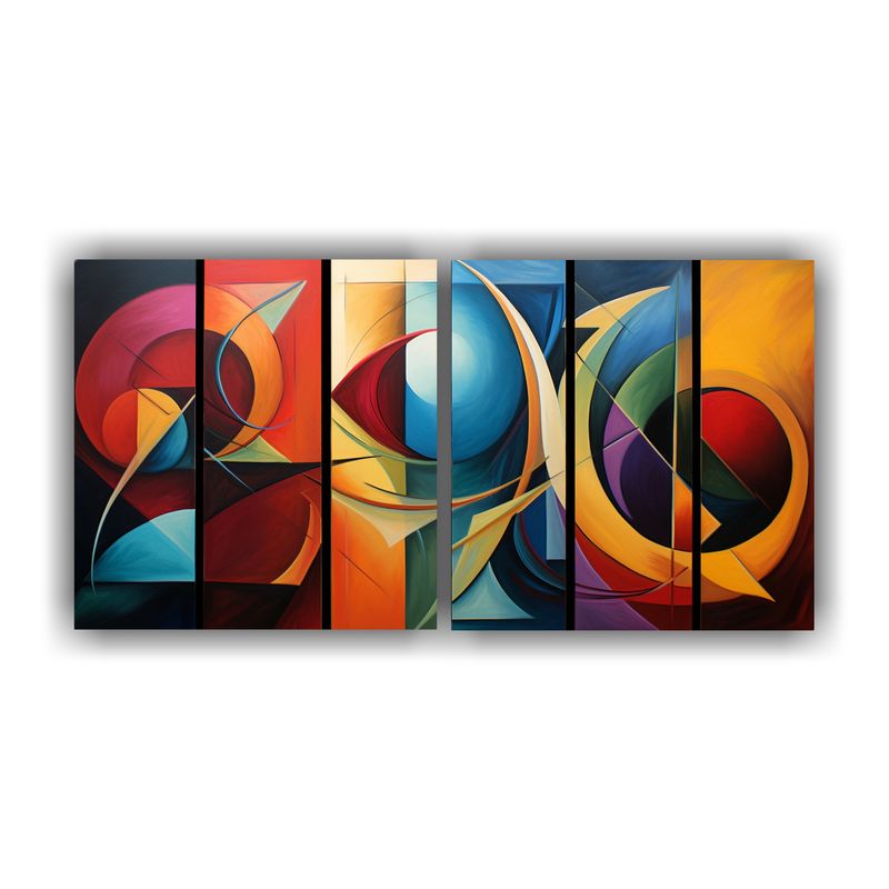 GENERICO - Cuadros Modernistas Abstractos Para Decoración Dos Artes 160x80cm