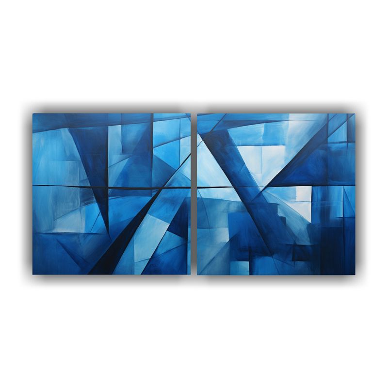 GENERICO - Cuadro Abstracto Tonos Azules Arte De Pared Fotografía Pop  160x80cm