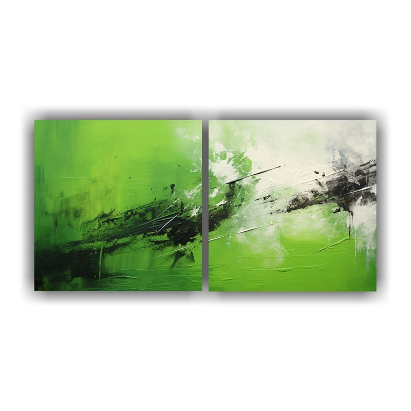 GENERICO - Conjunto De 2 Lienzos De Tela, Arte Callejero Abstracto Verd 160x80cm