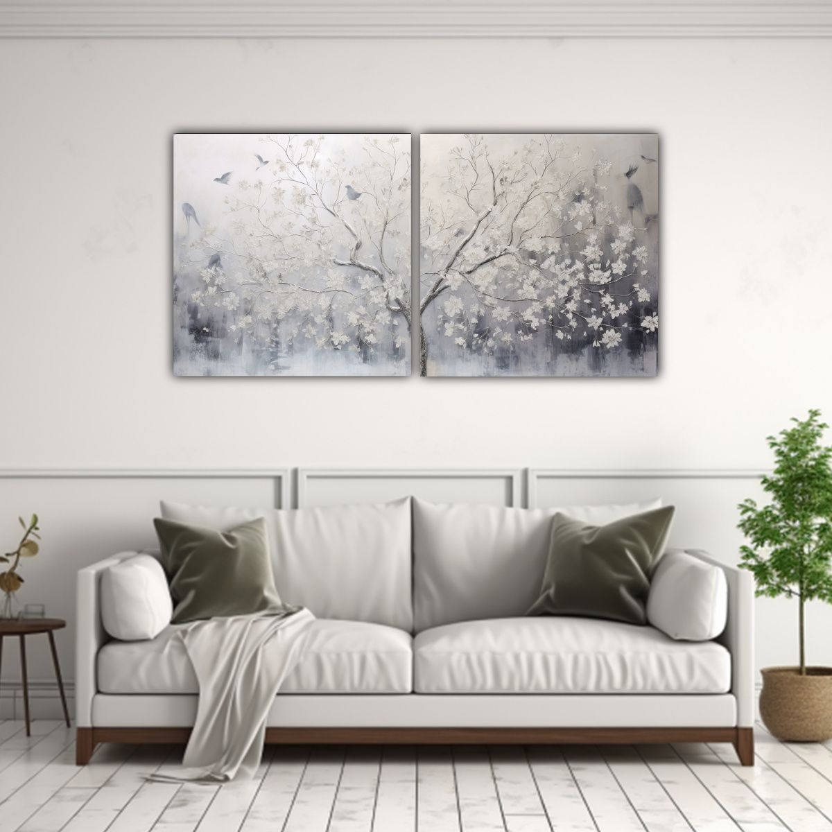 GENERICO - Diptico Fotografía Exclusivo: Imagen Del árbol En Blanco Y 160x80cm