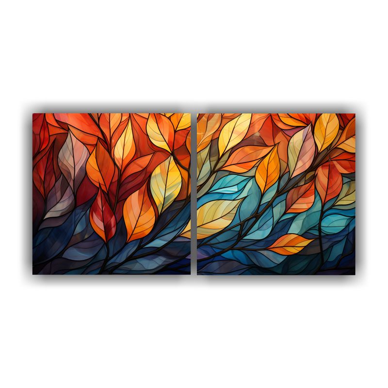 GENERICO - Cuadros Decorativos De Dos Canvas Movimiento Elegante Colore 160x80cm