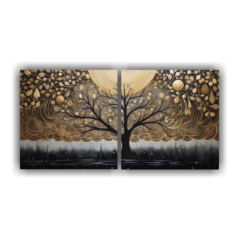 GENERICO - Set De 2 Telas En Bastidor Movimiento Vida Pinturas Decorati 160x80cm