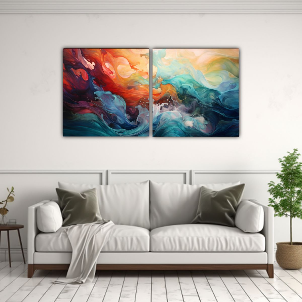 GENERICO - Pintura Decorativa De Pared Movimiento Equilibrado Composici 160x80cm