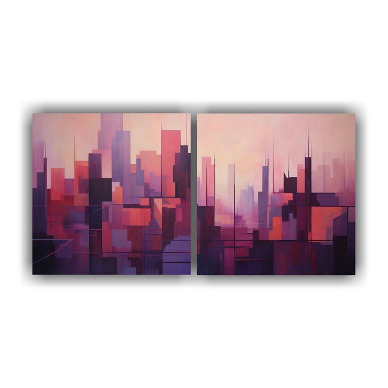 GENERICO - Pintura Decorativa De Imagen Abstracta De Una Ciudad Al Atar 160x80cm