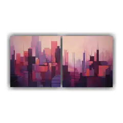 GENERICO - Pintura Decorativa De Imagen Abstracta De Una Ciudad Al Atar 160x80cm