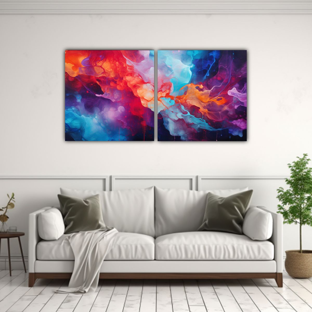 GENERICO - Pinturas Decorativas Con Interpretación Abstracta De Escena 160x80cm