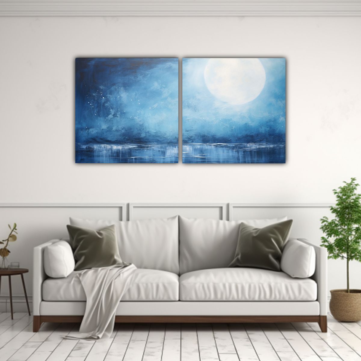GENERICO - Cuadros Modernos Interpr. Abstracta Serenidad De La Luna 160x80cm