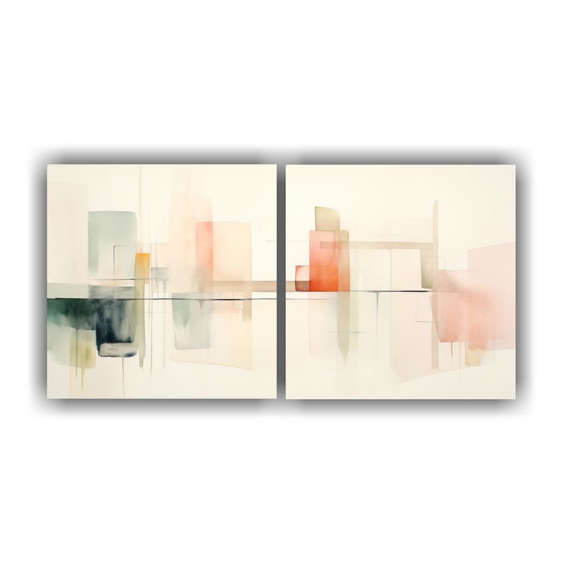 GENERICO - Cuadros Tela Sublimada Abstracto Fusión De Acuarelas Y Mini 160x80cm
