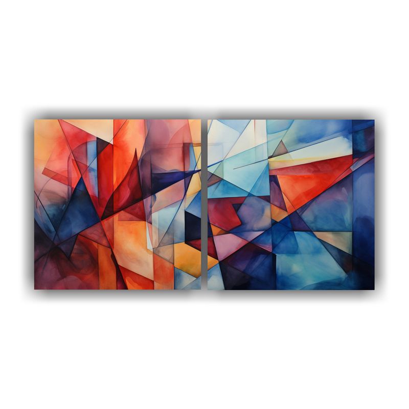 GENERICO - Conjunto 2 Lienzos Tela Expresión Calma Fusión Abstracta D 160x80cm